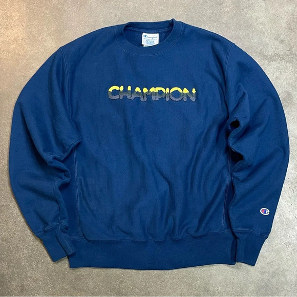 Vintage 90s Champion Reverse Weave Crewneck Distressed Sweatshirt - Picture 1 of 9